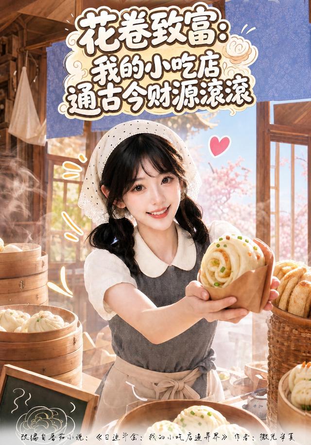 花卷致富:我的小吃店通古今财源滚滚(60集)-免费短剧