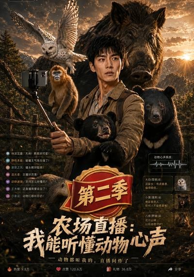 农场直播：我能听懂动物心声第二季（96集）-免费短剧
